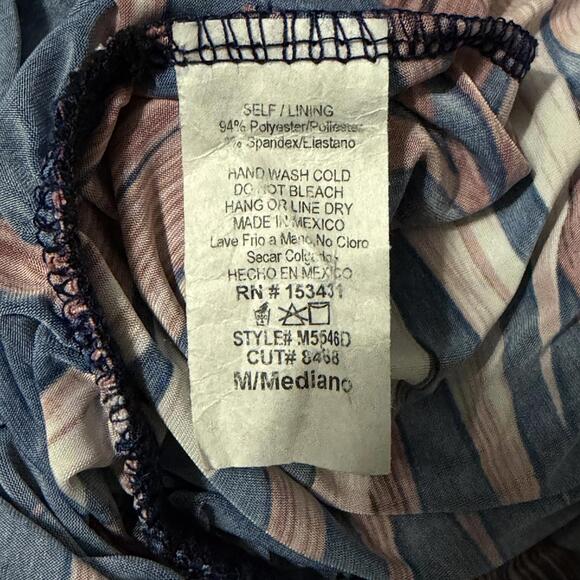 Windsor Tropical Palm Leaf Asymmetrical Ruched Bodycon Dress Navy Pink Medium - Picture 13 of 13